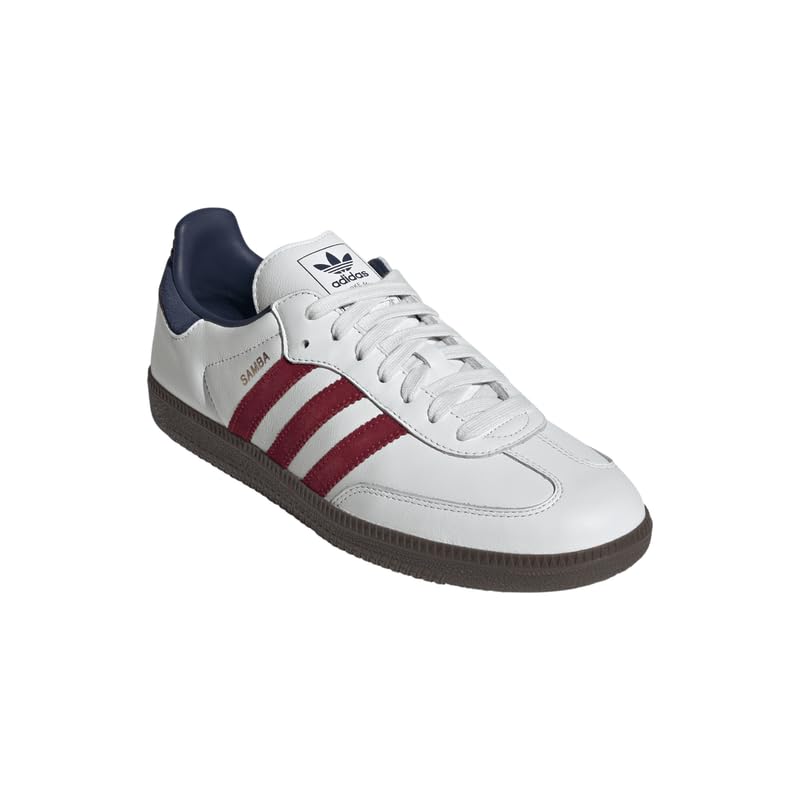 adidas Samba OG Men's Shoes, Core White/Team Victory Red/Night Indigo, Size 12.5