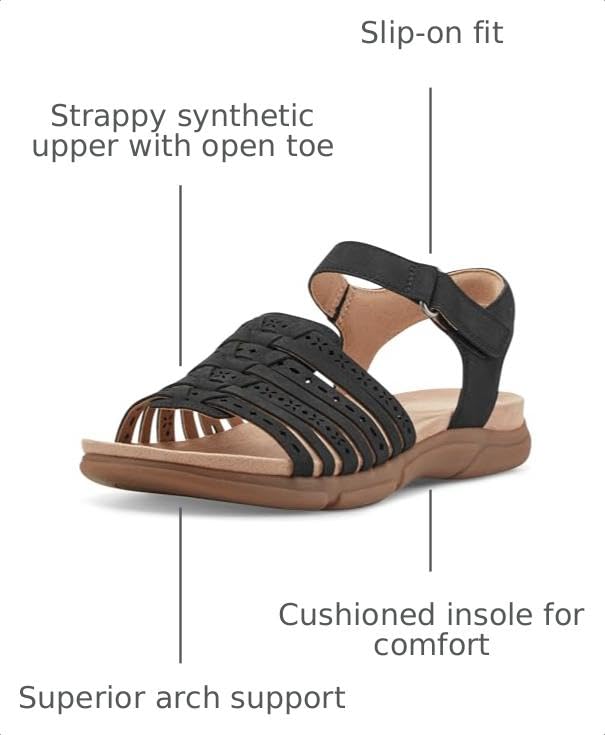 Easy Spirit Mandie Women's Sandal, 10 B(M) US, BlackEasy Spirit Mandie Women's Sandal, 10 B(M) US, Black