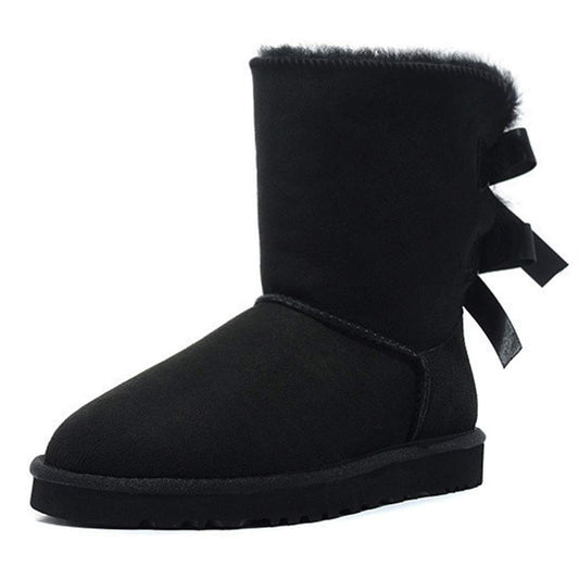 JOY IN LOVE Women's Snow Boots for Winter Mid-Calf high Back Bows