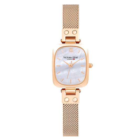 VICTORIA HYDE Dainty Women's Wrist Watch, Rectangle Watches for Women, Womens Watch with Stainless Steel Bracelet or Leather Band