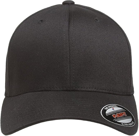 Flexfit Men's Wooly Combed Twill Fitted Baseball Cap, Black, Large-X-Large (Clearance)