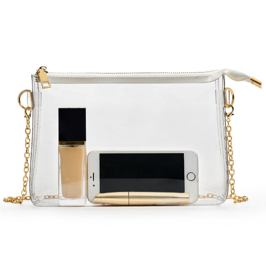 BS-VOG Clear Purse for Women - Stadium Approved Small Crossbody Bag with Zipper, Clear Stadium Bag for Concerts, Sports