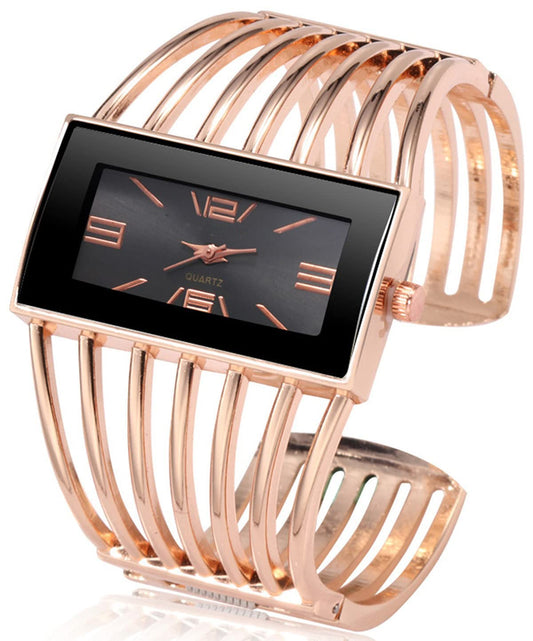 SENRUD Fashion Cuff Bracelet Watches for Women Luxury Rectangular Dial Analog Quartz Wrist Watch Gifts for Ladies