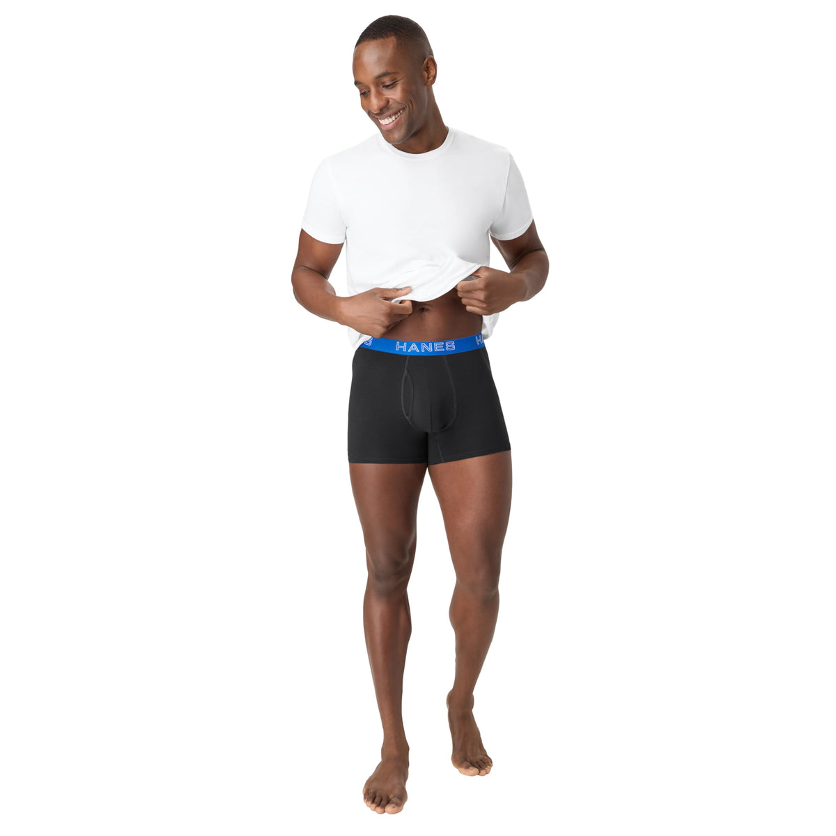 Hanes Mens Underwear Briefs, Cotton Stretch Moisture-wicking Multi-pack Boxer, Black - 6 Pack, XX-Large US