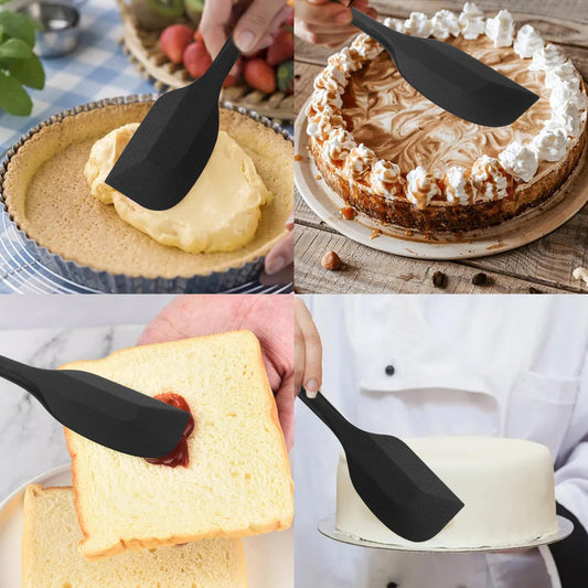 Silicone Spatulas Set, Rubber Spoon Spatula Heat Resistant Spoonula One Piece Design Seamless Spatula Non-Stick Scrapers Baking Mixing Tool