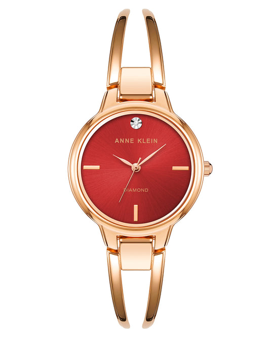Women's Elegant Diamond Accent Watch – Stainless Steel Quartz Bracelet Watch