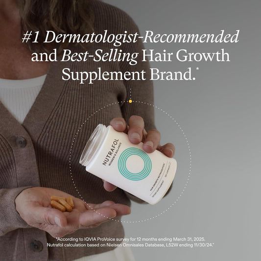 Nutrafol Women's Balance Hair Growth Supplements, Ages 45 and Up, Clinically Tested for Visibly Thicker Hair and Scalp Coverage, Dermatologist Recommended - 1 Month Supply