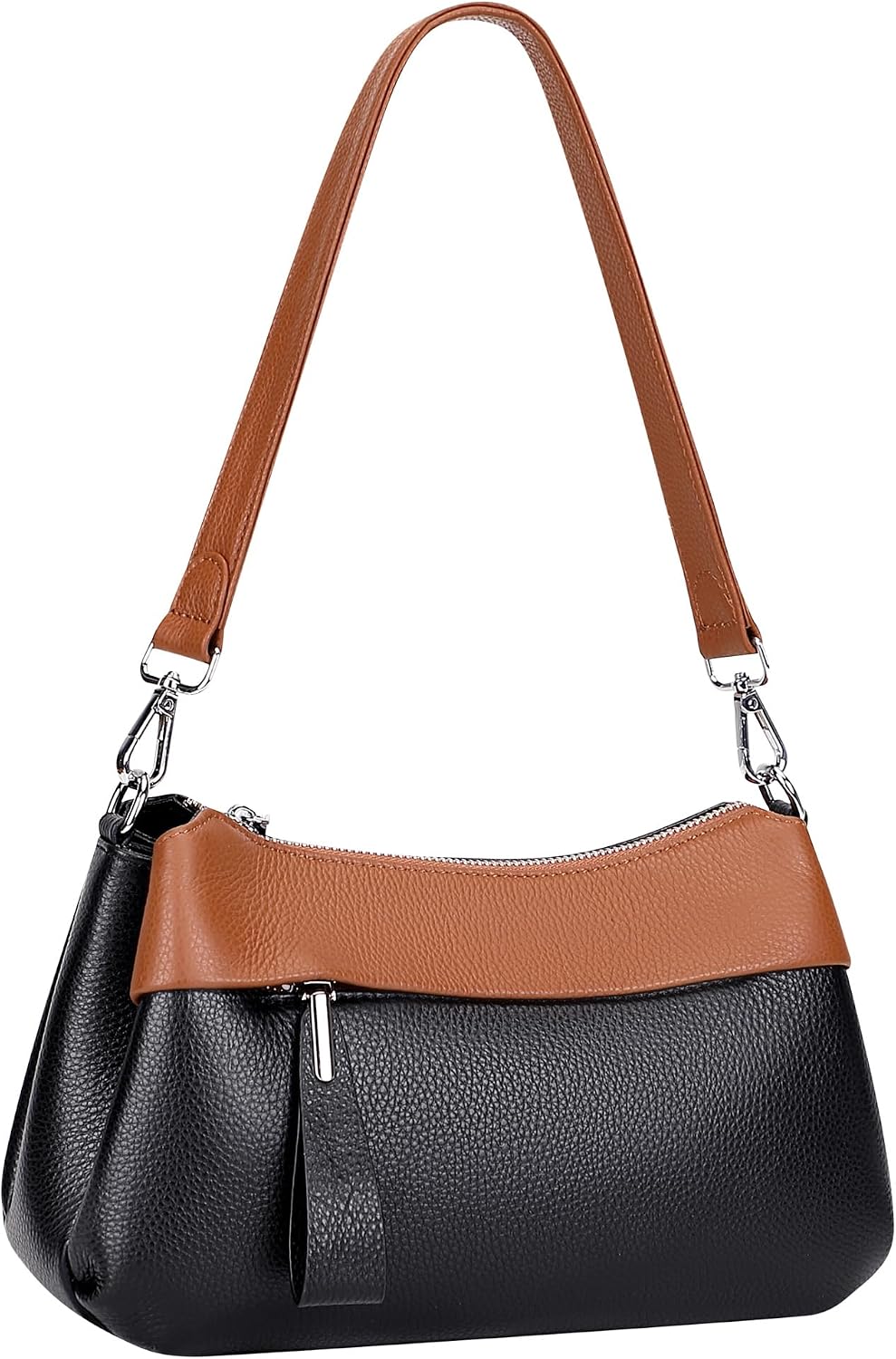 Over Earth Genuine Leather Crossbody Bags for Women Small Crossbody Handbag Shoulder Purses with 2 Detachable Straps