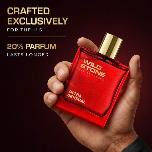Wild Stone Ultra Sensual Eau De Parfum | 3.38oz,100 ml | Luxury EDP Perfume for Men | Intense Long Lasting Premium Fragrance| 100% Liquid Scent