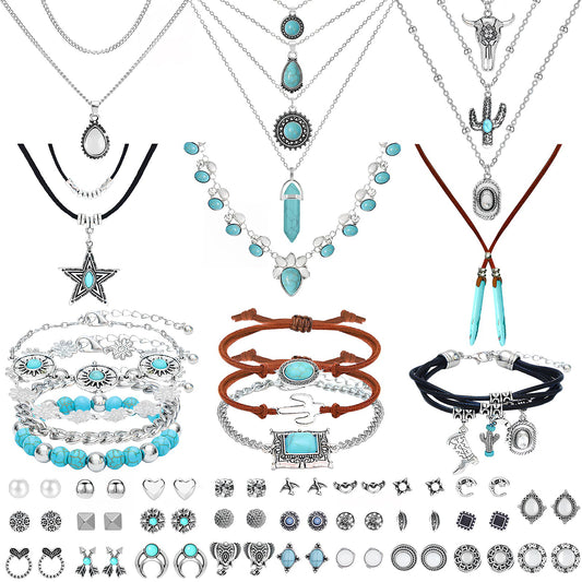 69-Piece Gold Jewelry Set for Women | Necklaces, Bracelets & Earrings