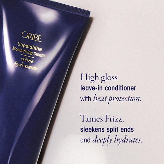 Oribe Supershine Moisturizing Styling Cream - Adds Shine & Smooths Frizz With Heat Protection - Blowout Primer, Air Dry Cream & Style Finisher - For Medium & Thick Hair - 5 oz