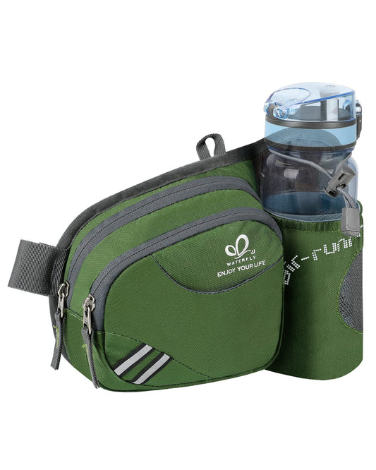 WATERFLY Fanny Pack Waist Bag: Waist Pack for Women Men with Water Bottle Holder Hiking Fanny Pack for Running Walking DogWalking Travel Cycling