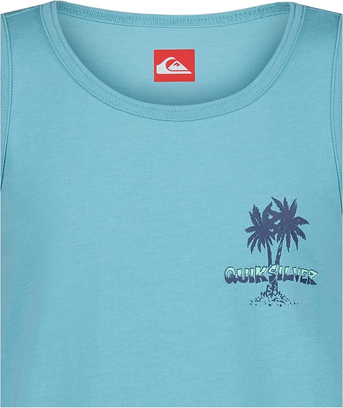 Quiksilver Boys' Sleeveless Graphic Tank Top Shirt, Aqua Beach, S8 (Clearance)