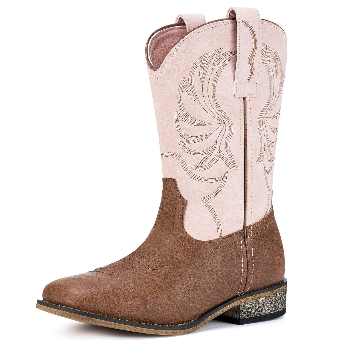 Rollda Kids Cowboy Boots for Boys Girls Western Square Toe Cowgirl Boots with Walking Heel (Toddler/Little Kid/Big Kid), Pull-on TabsRollda Kids Cowboy Boots for Boys Girls Western Square Toe Cowgirl Boots with Wa…