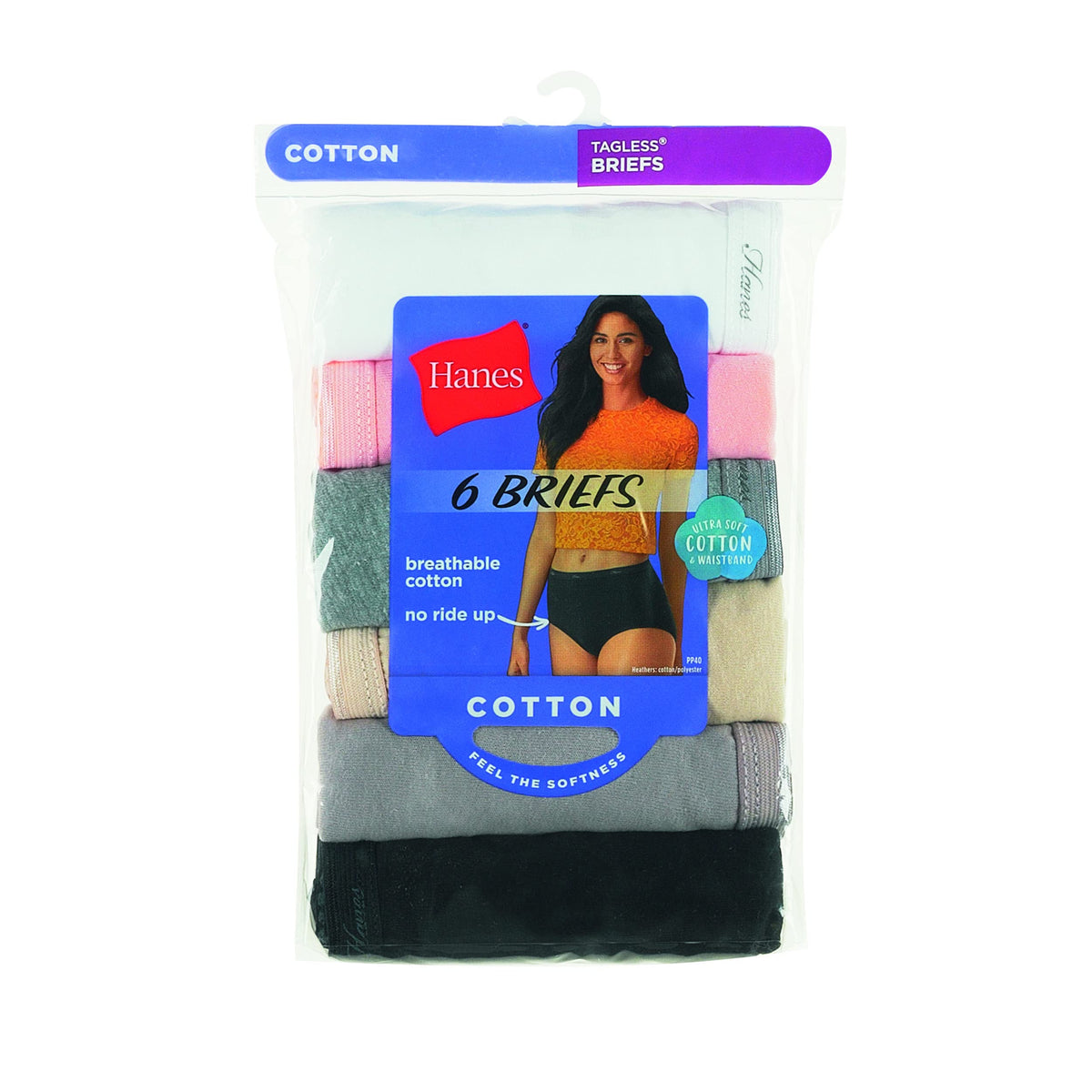 Hanes womens Cotton briefs underwear, 6 Pack - Hi Cut Assorted 1, 7 US