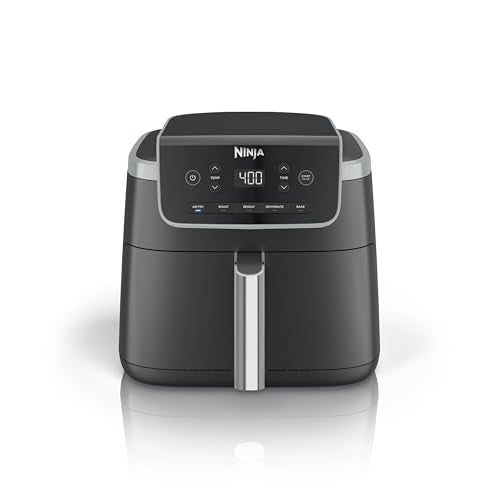 Ninja Air Fryer with Air Crisp | 5 QT Capacity fits up to 4lbs of Fries | 4-in-1 Pro Air Fry, Roast, Reheat, Dehydrate | 400°F Max Temp | 1750 Watts | W/Nonstick Basket & Crisper Plate | Grey | AF141