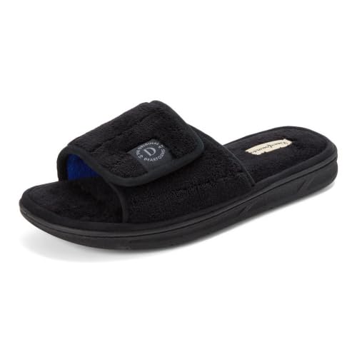 Dearfoams Men's Indoor/Outdoor Adjustable Terry Slide, Black, X-LargeDearfoams Men's Indoor/Outdoor Adjustable Terry Slide, Black, X-Large