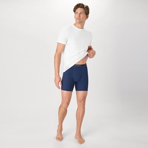 Hanes Men Hanes Boxer Briefs, Cool Dri Moisture-Wicking Underwear, Cotton No-Ride-up for Men, 6 Pack - Striped Assorted, Multi-Packs Available XXL