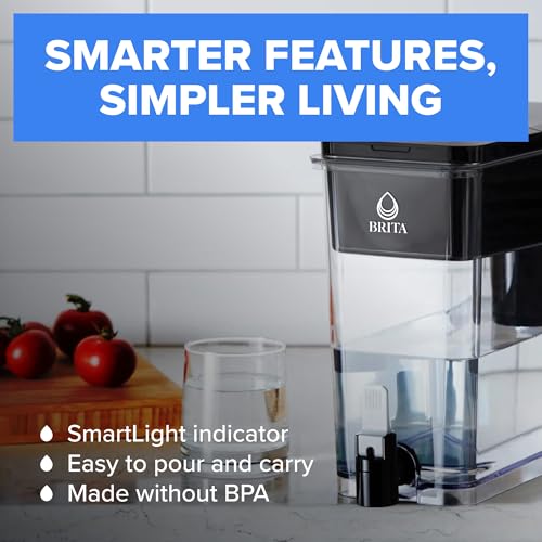 Brita XL 27 Cup Water Filter Pitcher, 1 Brita Plus Filter, Ultramax, Black