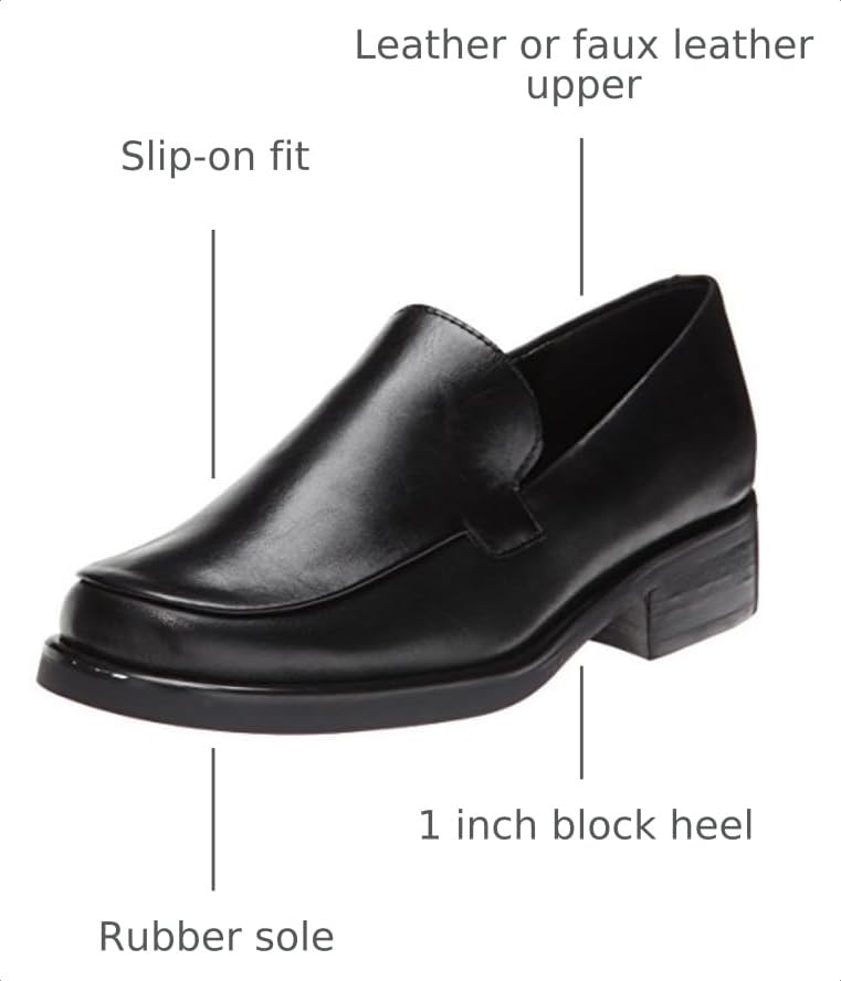 Franco Sarto Women's Bocca Slip-On Loafer, Black Leather, 8 WFranco Sarto Women's Bocca Slip-On Loafer, Black Leather, 8 W