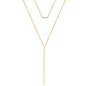 Turandoss Dainty Layered Choker Necklace, Handmade Y Pendant Necklace Multilayer Bar Disc Necklace Adjustable Layering Choker Necklaces for Women