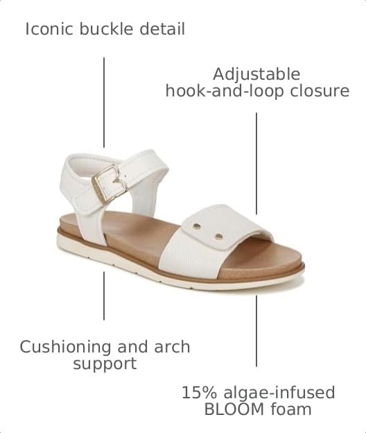 Dr. Scholl's Womens Nicely Sun Flat Sandal Off White 9 MDr. Scholl's Womens Nicely Sun Flat Sandal Off White 9 M