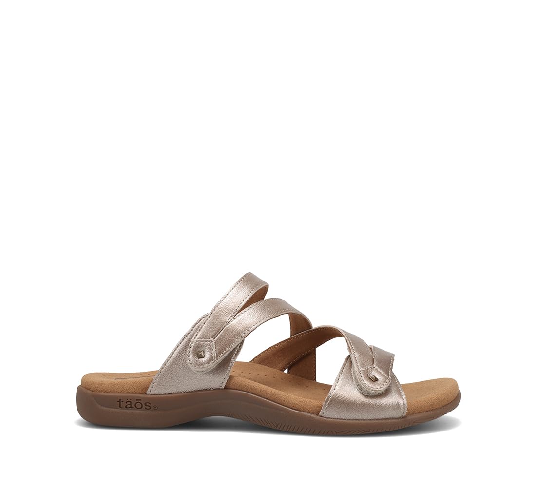 Taos Double U Premium Leather Women’s Sandal - Stylish Adjustable Strap Design with Arch Support, Cooling Gel Padding for All-Day Enjoyment and Walking Comfort