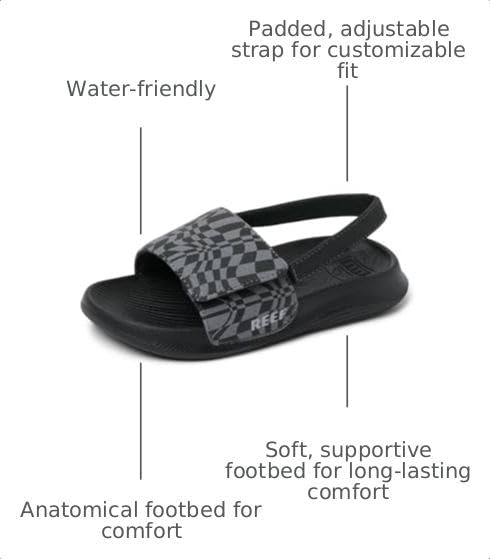 REEF Boys Sandals, Toddler/Little Kid Salty Slide, Black/White, 8REEF Boys Sandals, Toddler/Little Kid Salty Slide, Black/White, 8