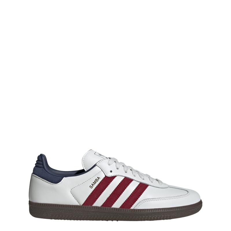 adidas Samba OG Men's Shoes, Core White/Team Victory Red/Night Indigo, Size 12.5