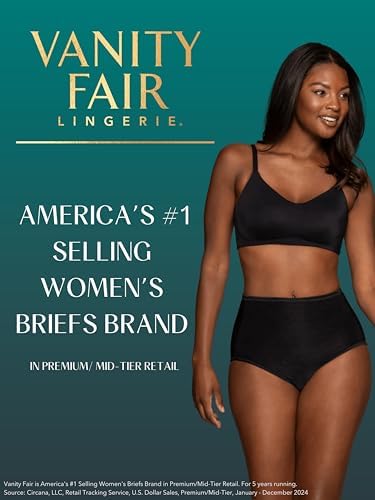 Vanity Fair Women's My Favorite Pants Illumination Brief #13109, Midnight Black, Size 6