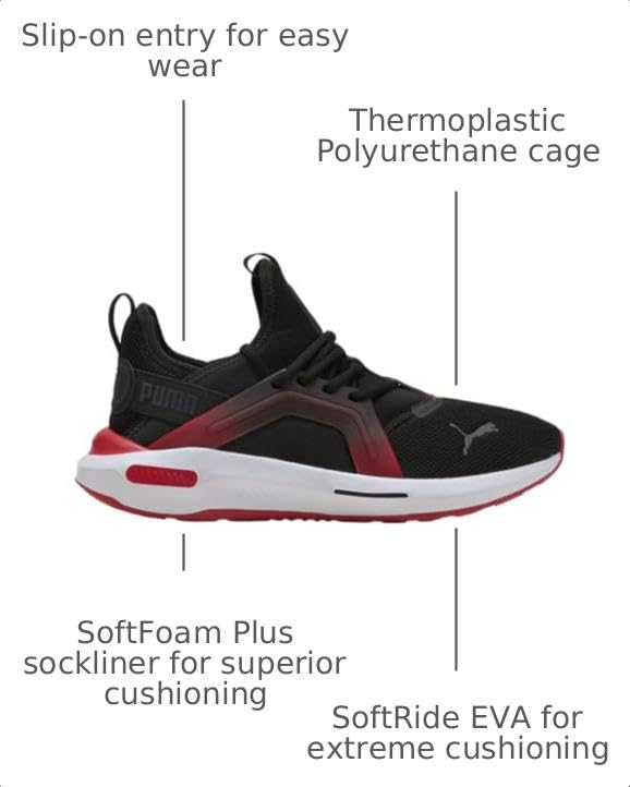 Puma, Men's, SOFTRIDE ENZO 5, for All Time Red- Puma Black, 11Puma, Men's, SOFTRIDE ENZO 5, for All Time Red-Puma Black, 11