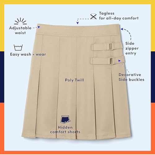 French Toast Girls' Adjustable Waist 2-Tab Scooter, Khaki, 3T