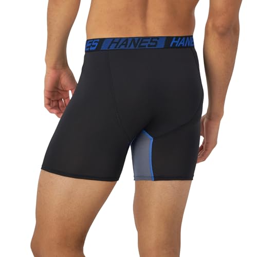 Hanes Mens X-temp Total Support Pouch Underwear, Anti-chafing, Moisture-wicking Multi-pack Boxer Briefs, Regular Leg - Marled, XX-Large US