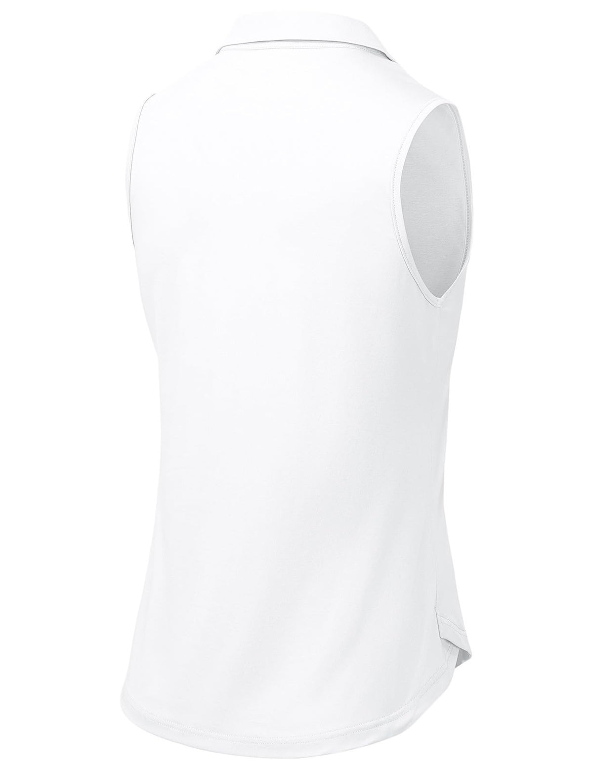 BGOWATU Women's Golf Polo Shirts Sleeveless Collared V Neck Tennis Tops Dry Fit UPF 50+ Workout Tank Lightweight Black+White L