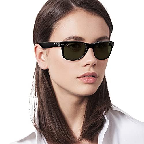 Ray-Ban Unisex RB2132 New Wayfarer Square Sunglasses, Rubber Black/G-15 Green, 55 mmRay-Ban Unisex RB2132 New Wayfarer Square Sunglasses, Rubber Black/G-15 Green, 55 mm