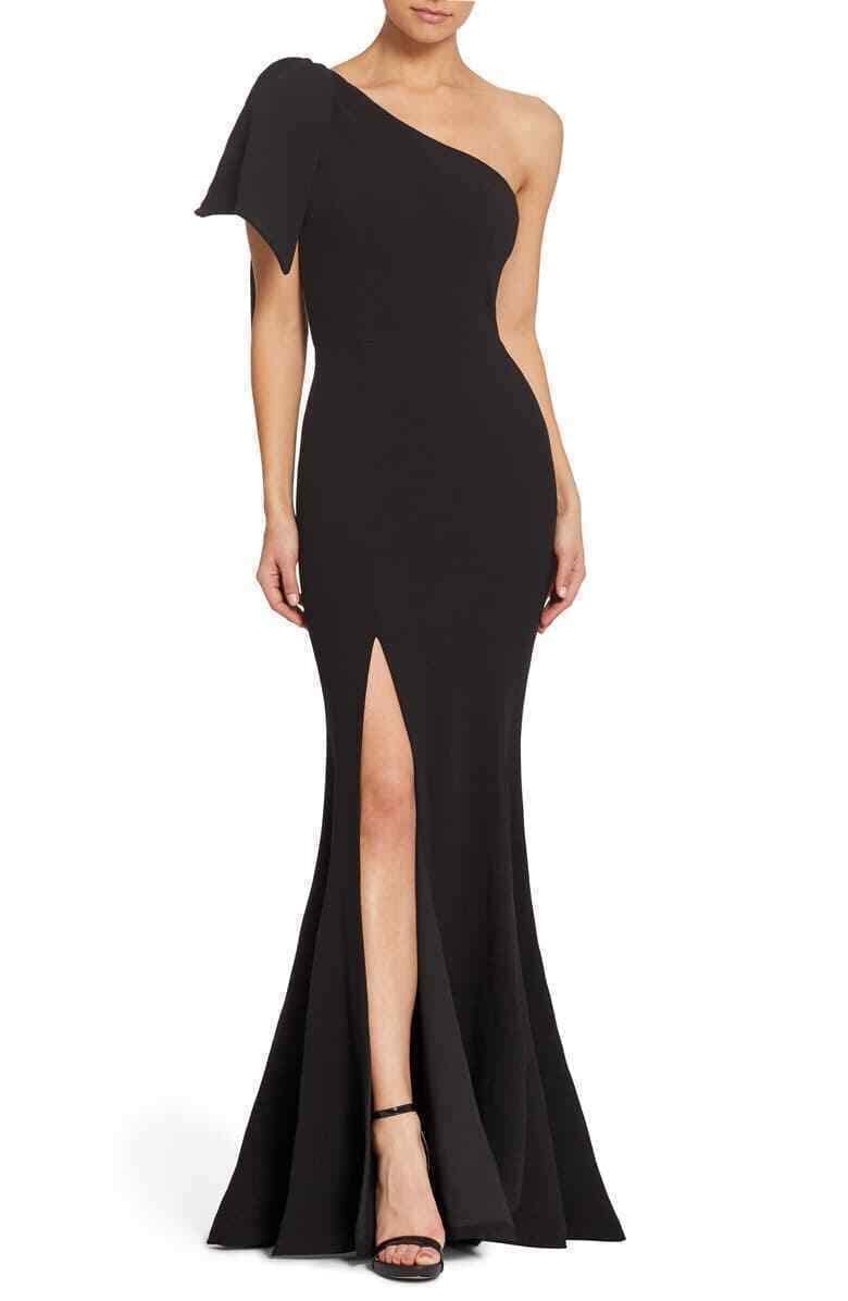 Over 80% Off Dress the Population Womens Georgina One Shoulder Bow Detail Trumpet Gown Long Dress, Peacock Blue, Medium US