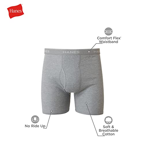 Hanes Men Hanes Boxer Briefs, Cool Dri Moisture-Wicking Underwear, Cotton No-Ride-up for Men, 6 Pack - Striped Assorted, Multi-Packs Available XXL