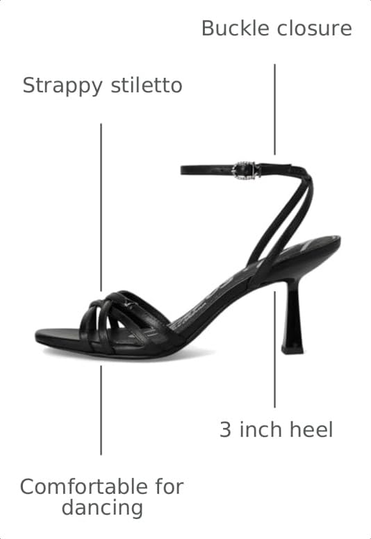 Circus NY by Sam Edelman Women's Kenzie HeeledSandal, Black Leather, 9Circus NY by Sam Edelman Women's Kenzie Heeled Sandal, Black Leather, 9 l