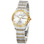 OUPINKE Women Automatic Watches Luxury Diamond Flywheel Two-Tone Stainless Tungsten Steel Band Moon Phase 24 Hours