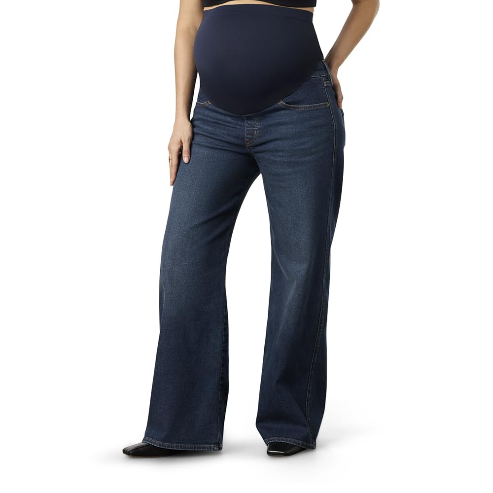 Levi Strauss Signature Gold Women's Maternity Comfort-Stay Wide Leg Jeans, (New) Faded Days, Small