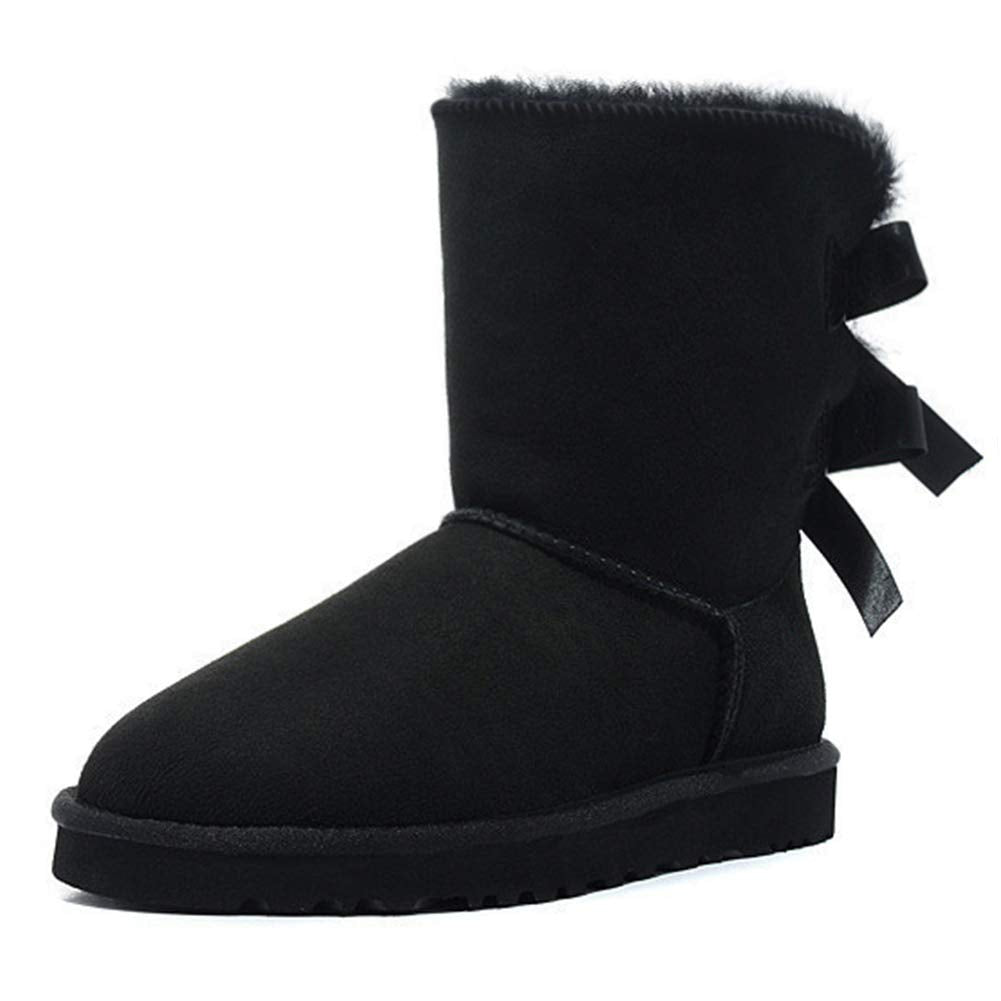 JOY IN LOVE Women's Snow Boots for Winter Mid-Calf high Back Bows