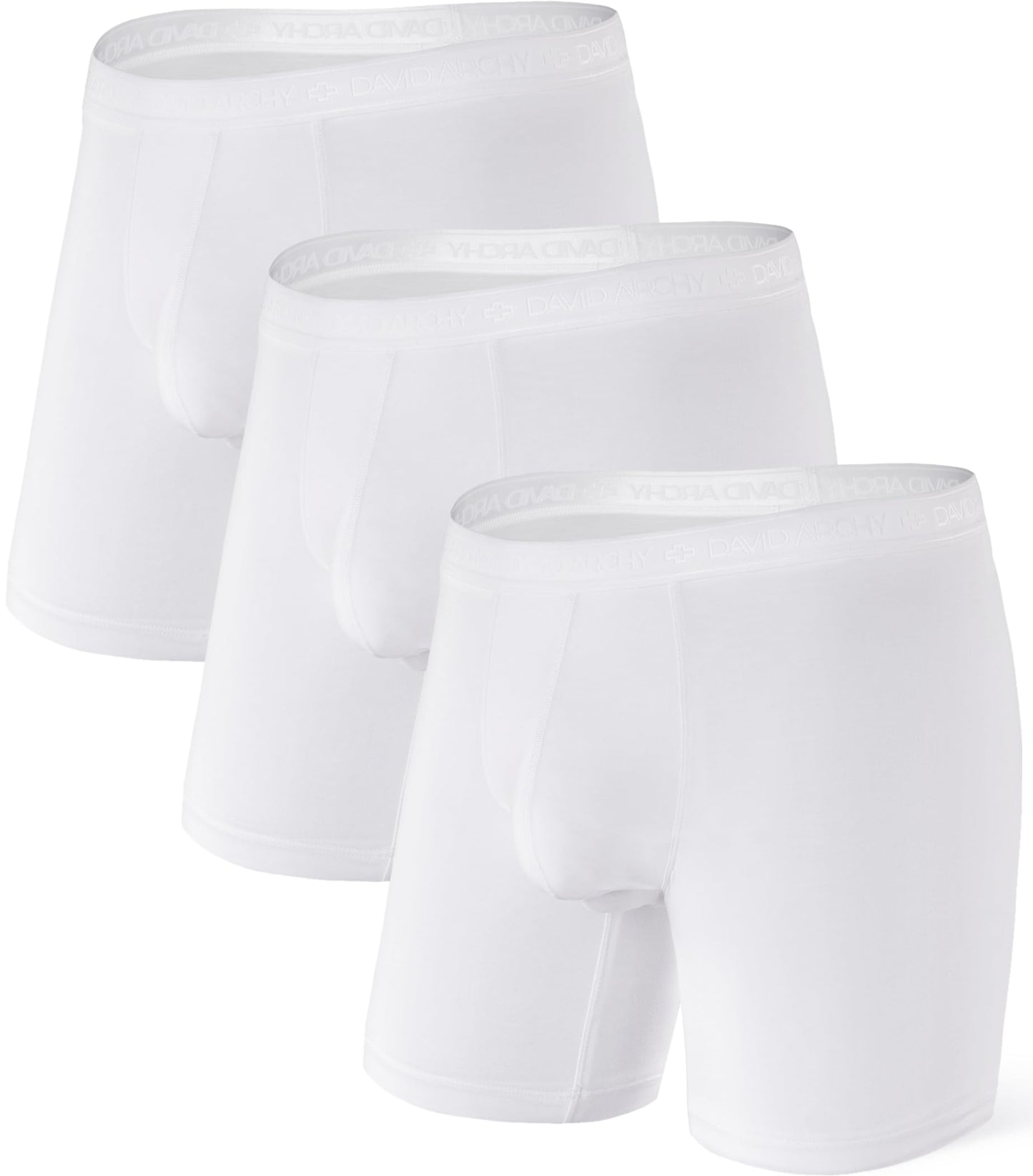 DAVID ARCHY Men's Underwear Modal Boxer Briefs Trunks Multi-Pack | Dual Pouch with Fly, Ultra Soft Second Skin Feel, Breathable Stretch Spandex, Anti Chafing, Daily Lounging Work Travel