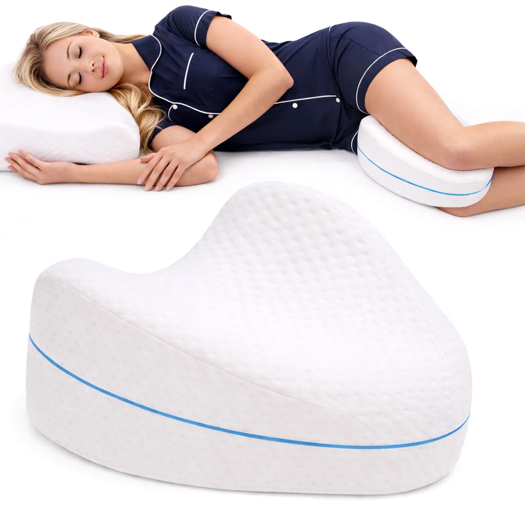 Contour Legacy Cool Leg & Knee Foam Support Pillow for Side Sleepers Soothing Relief for Back, Hips, Knees, Joints, Nerves & Muscles