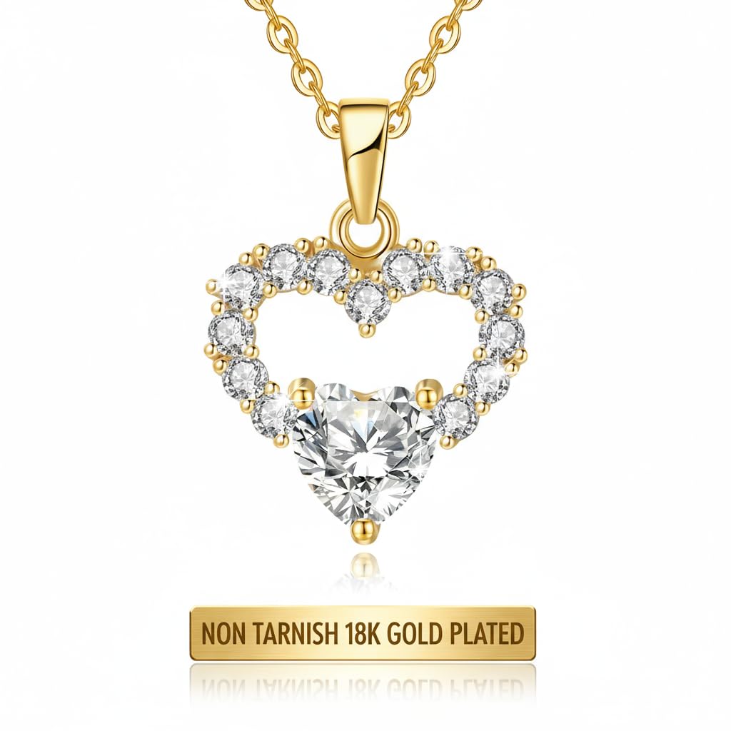 Dainty Gold Necklace for Women, 18K Real Gold Plated Necklace, White Gold Cross Silver Necklace, Cubic Zirconia Necklace, Birthday Gifts for Women Jewelry