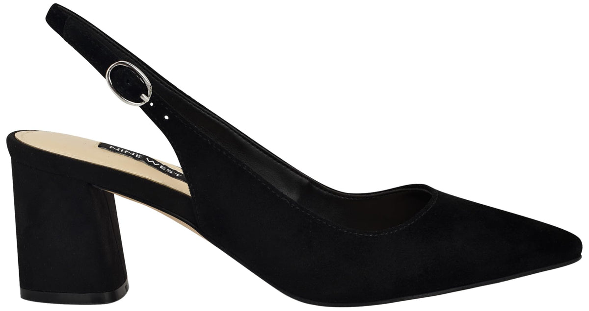Nine West Women's Kamsee Slingback, Black Suede 001, 8.5Nine West Women's Kamsee Slingback, Black Suede 001, 8.5