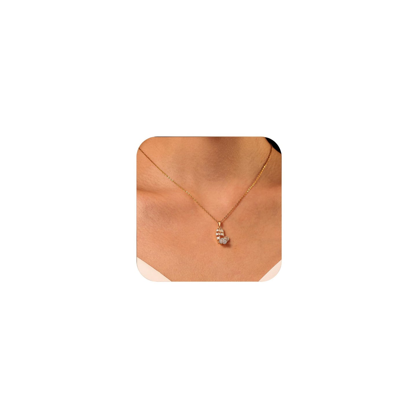 Dainty Gold Necklace for Women, 18K Real Gold Plated Necklace, White Gold Cross Silver Necklace, Cubic Zirconia Necklace, Birthday Gifts for Women Jewelry