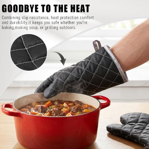 ARCLIBER Quilted Oven Mitts 1 Pair Heat Resistant Classic Kitchen