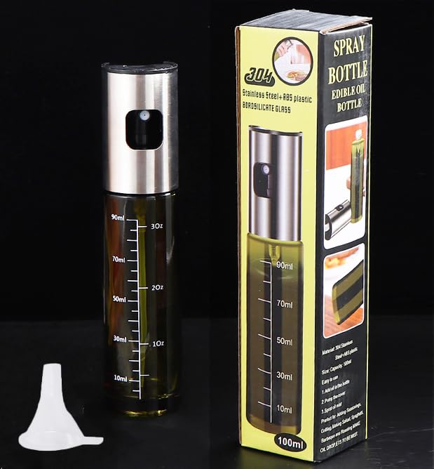 NIKKIER Oil Sprayer for Cooking,100ml Olive Oil Spritzer,Oil Sprayer for Air Fryer, Salad,BBQ,Roasting