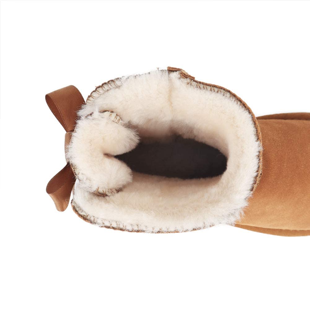 JOY IN LOVE Women's Snow Boots for Winter Mid-Calf high Back Bows
