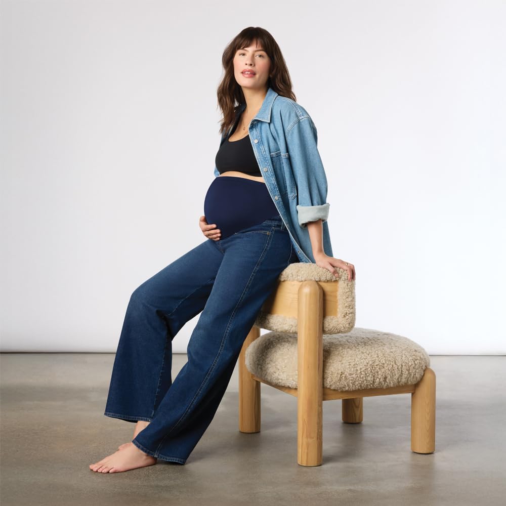 Levi Strauss Signature Gold Women's Maternity Comfort-Stay Wide Leg Jeans, (New) Faded Days, Small